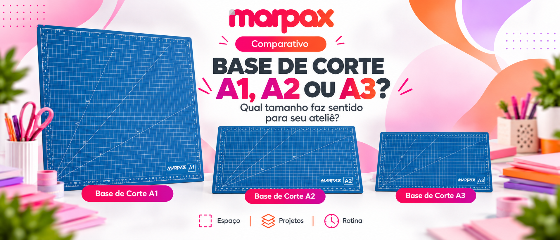 Base de corte A1, A2 ou A3: qual tamanho faz sentido para seu ateliê?